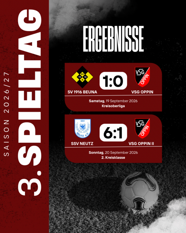⚽️ „Doppelter Dämpfer für schwarz-rot“ der 3. Spieltag unserer VSG!